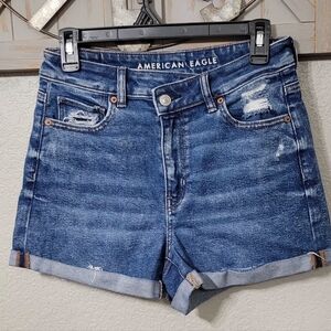 American Eagle Outfitters Mom  Distressed Roll-Cuff Shorts